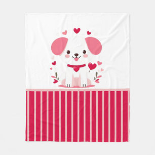 Couverture Polaire Petit chiot de la Saint-Valentin