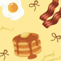 Petit déjeuner Thème Bacon Œufs Crêpes Motif
