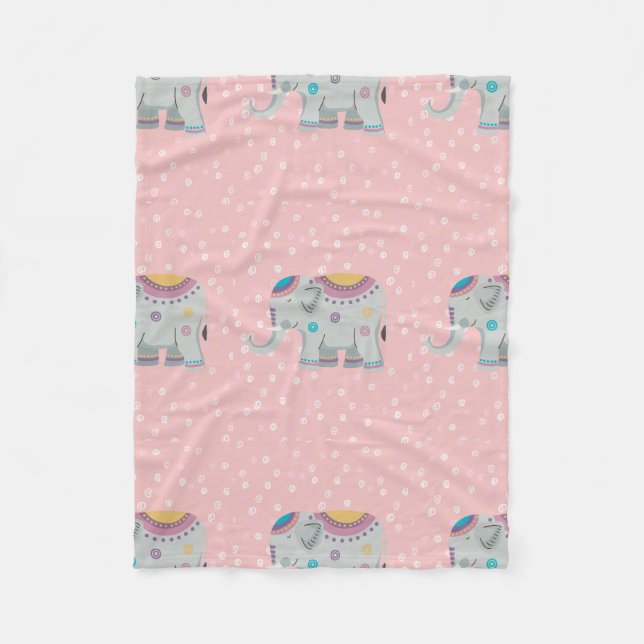 Couverture Polaire petit éléphant mignon pour les enfants (Devant)