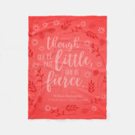 Couverture Polaire Petit Floral Rouge Mais Fierce William Shakespeare