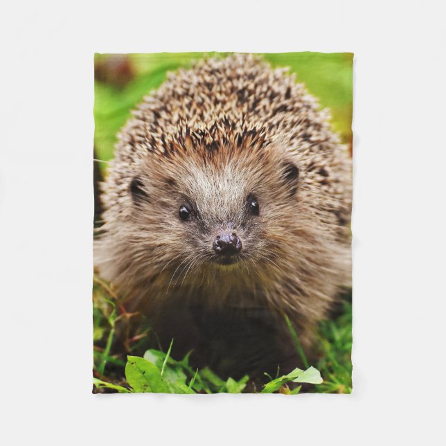 Couverture Polaire Petit hérisson mignon dans la forêt (Devant)