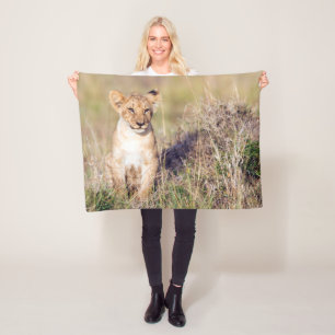 Couverture Polaire Petit lionceau en Afrique photo