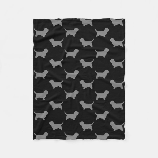 Couverture Polaire Petit motif de silhouettes de Vendeen de griffon (Devant)