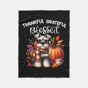 Couverture Polaire Petit Schnauzer Chien Citrouille épice Happy Fall