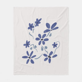 Couverture Polaire Petite Fleurs Romantiques Bleues