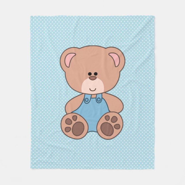 Couverture Polaire Petite ours Garçon Personnalisé (Devant)