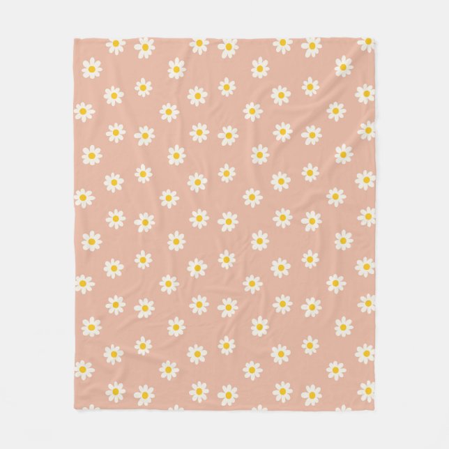 Couverture Polaire Petites Marguerites - abricot poussiéreux (Devant)