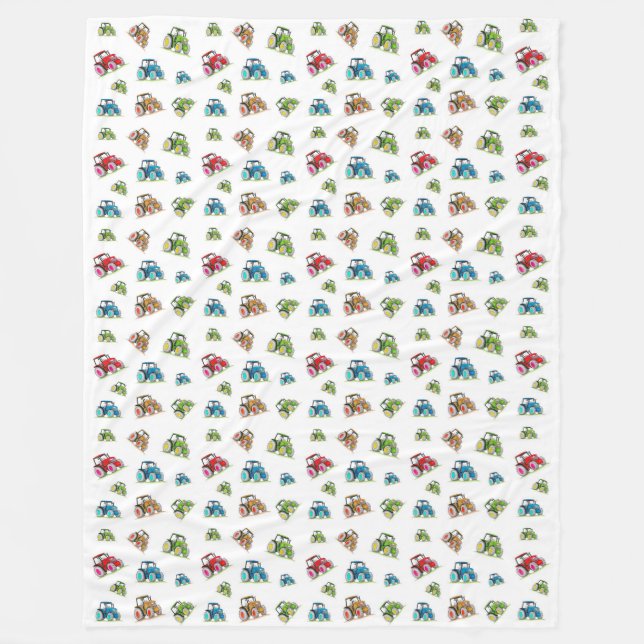 Couverture Polaire Petites Tracteurs Blanche polaire, Blanc (Devant)