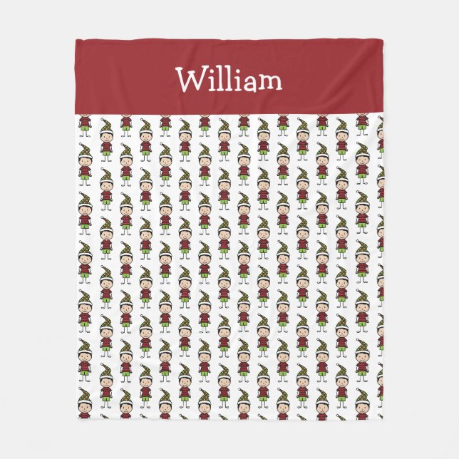 Couverture Polaire Petits enfants de Noël personnalisés (Devant)