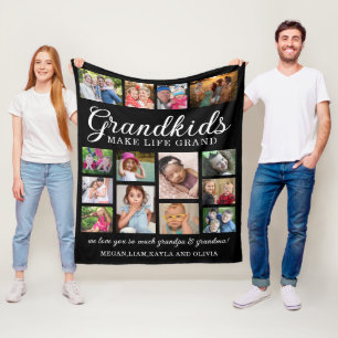Couverture Polaire Petits-enfants font la vie Grand Citation 14 Photo