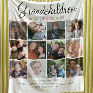 Couverture Polaire Petits-enfants rendent la vie grandiose   Collage 