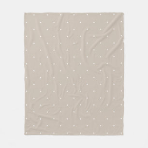 Couverture Polaire Petits points blancs sur beige ou greige frais