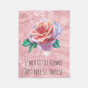 Couverture Polaire Peu de St Therese de rose de rose de fleur