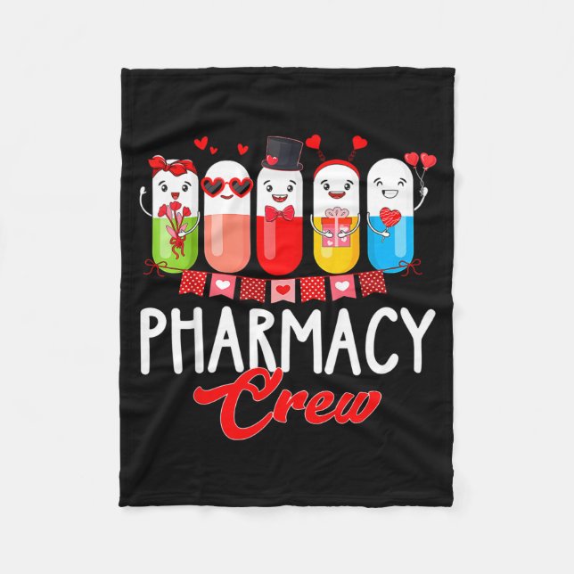 Couverture Polaire Pharmacy Crew Nurse Valentines Day Pharmacist Tech (Devant)
