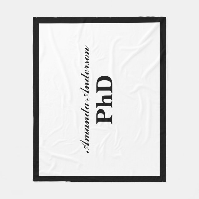 Couverture Polaire PhD Graduation Personalized Name (Devant)