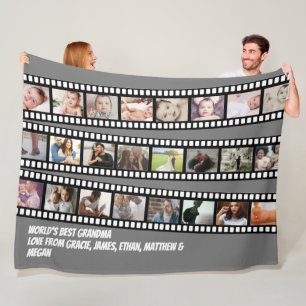 Couverture Polaire Photo Collage bande film personnalisé do-it-yourse