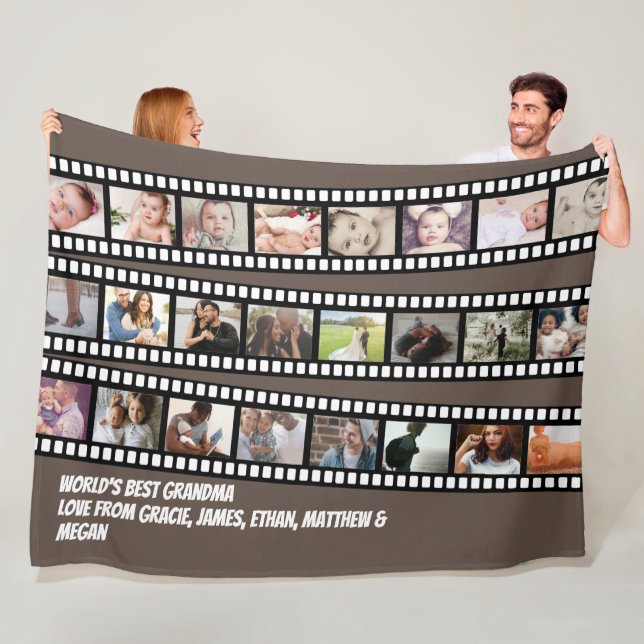 Couverture Polaire Photo Collage bande film personnalisé do-it-yourse (En situation)