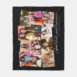 Couverture Polaire Photo collage bons temps grands souvenirs noir