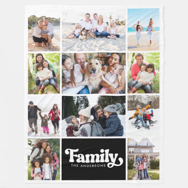 Couverture Polaire Photo Collage Famille 8 Photos (Devant)