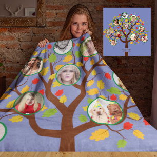 Couverture Polaire Photo Collage Family Tree Modèle Personnalisé