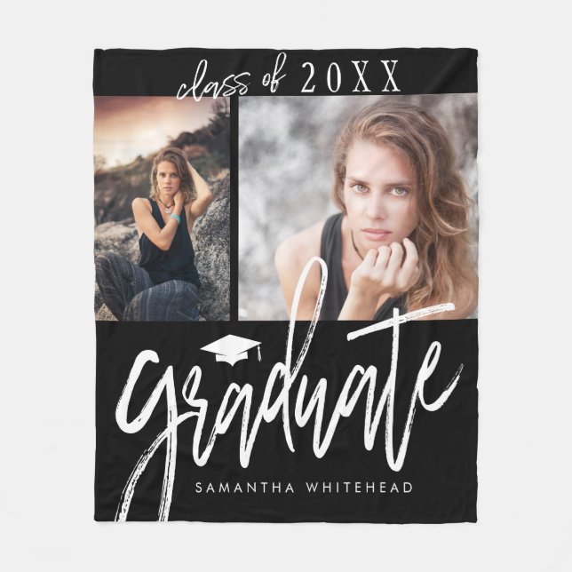 Couverture Polaire Photo Collage Graduation Fleece Blanket (Devant)