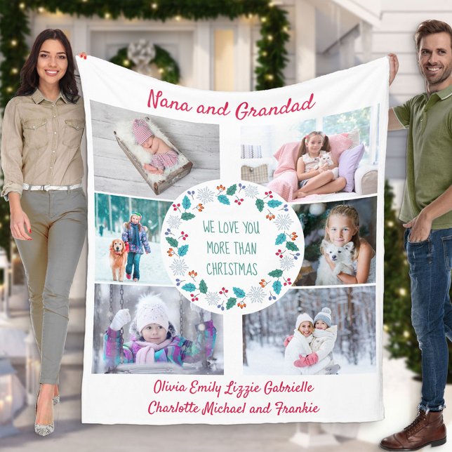 Couverture Polaire Photo Collage Nana & Grand Hiver Bois (Créateur téléchargé)