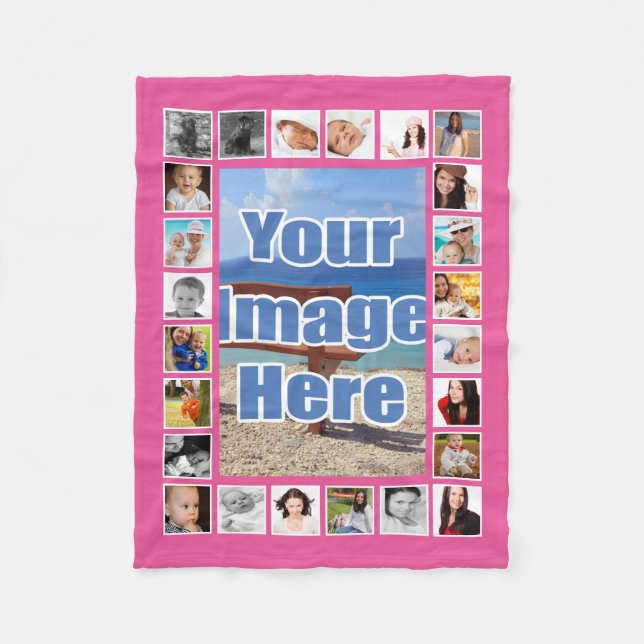 Couverture Polaire Photo Collage Personnalisé 25 Photo do-it-yourself (Devant)