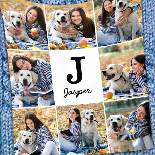Couverture Polaire Photo Collage personnalisé Monogramme Amoureux des