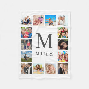 Couverture Polaire Photo Custom Family Collage Personnalité de White