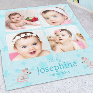 Couverture Polaire Photo Cute Blue Baby Name