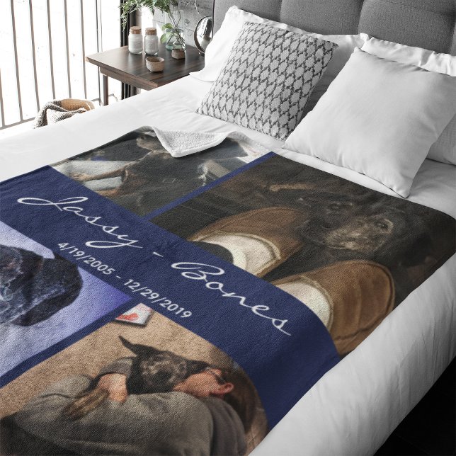Couverture Polaire Photo de animal de compagnie Memorial moderne Coll (Capture precious pet moments with our Modern Pet Photo Collage Fleece Blanket. )