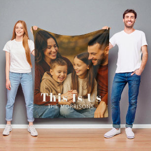 Couverture Polaire Photo de famille de Keepsaké personnalisée C'est n