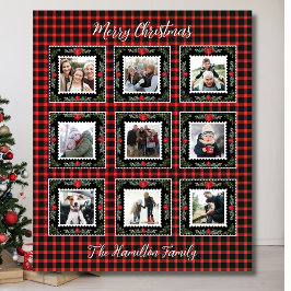 Couverture Polaire Photo de famille de Noël