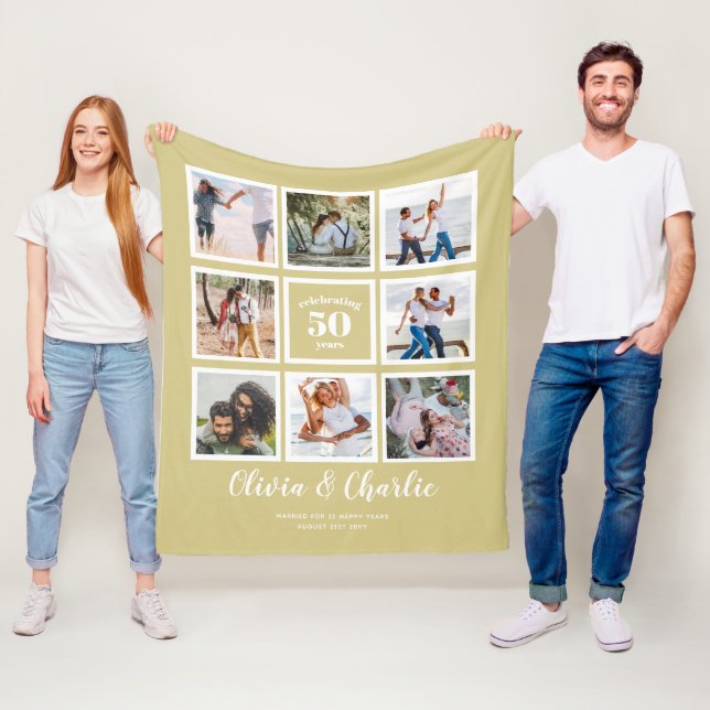 Couverture Polaire Photo de l'anniversaire du Mariage Parents (En situation)