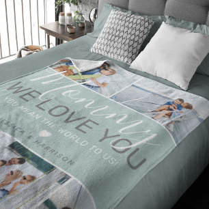 Couverture Polaire Photo de Maman Collage 'We Love You'