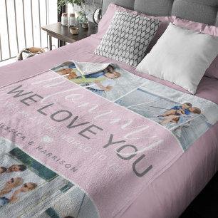 Couverture Polaire Photo de Maman Collage 'We Love You' Blanket en po