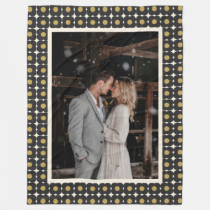 Couverture Polaire Photo de mariage personnalisée Anniversaire Black 