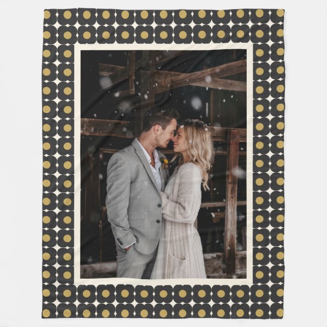 Couverture Polaire Photo de mariage personnalisée Anniversaire Black  (Devant)