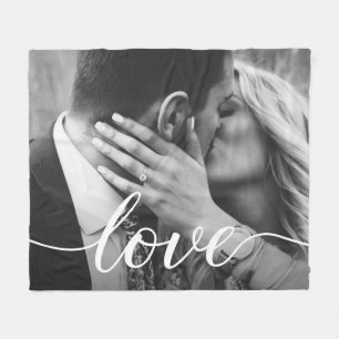 Couverture Polaire Photo de mariage personnalisée Love script cadeau