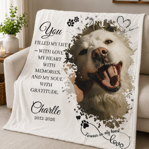 Couverture Polaire Photo de souvenir de compagnie de chien disparue S