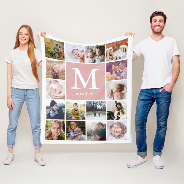 Couverture Polaire Photo du monogramme familial (En situation)