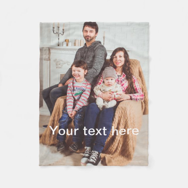 Couverture Polaire Photo et/ou texte faits sur commande (Devant)