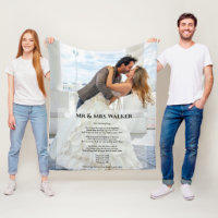 Photo mariage paroles de chansons Fleece Blanket