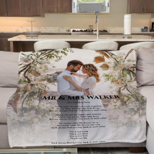 Couverture Polaire Photo mariage paroles de chansons Fleece Blanket