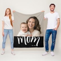 Photo personnalisé de maman et bébé avec année de