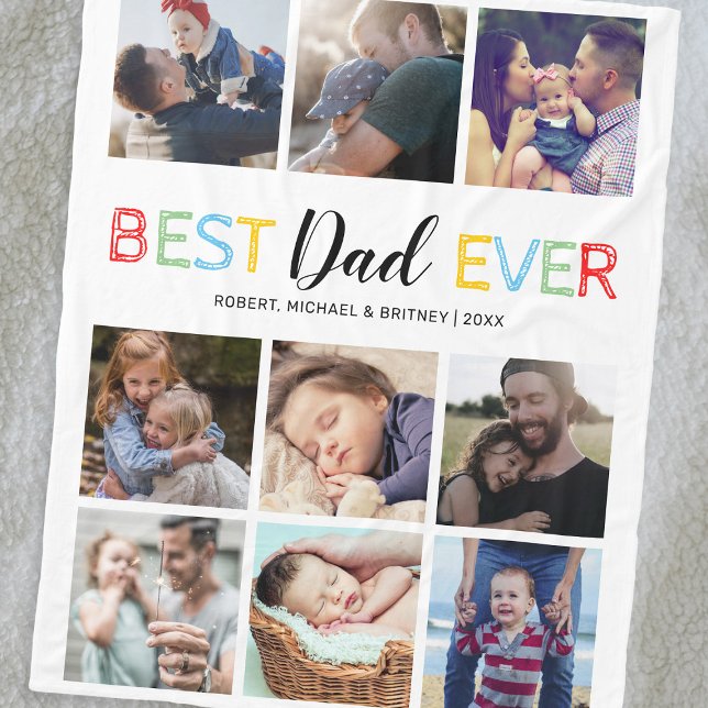 Couverture Polaire Photo personnalisé du meilleur papa (Créateur téléchargé)