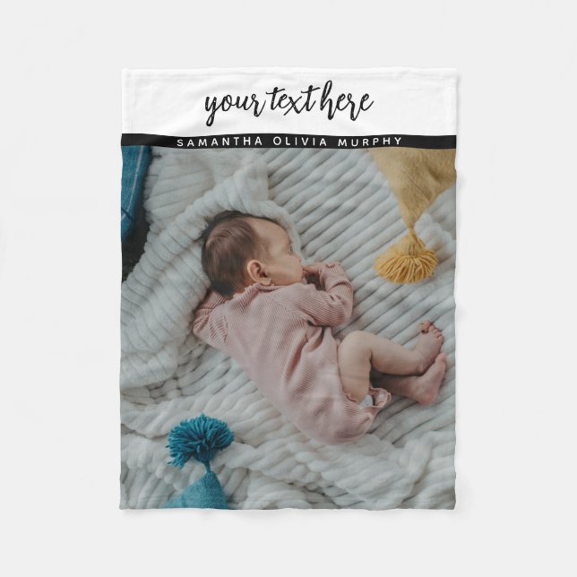 Couverture Polaire Photo personnalisée Baby Love & Name Memories (Devant)