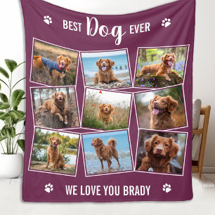 Couverture Polaire Photo personnalisée Collage Amoureux des chiens an