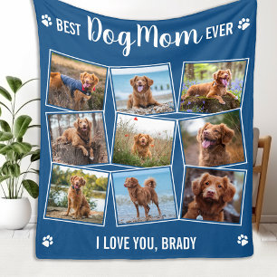 Couverture Polaire Photo personnalisée Collage mignon moderne DOG MOM