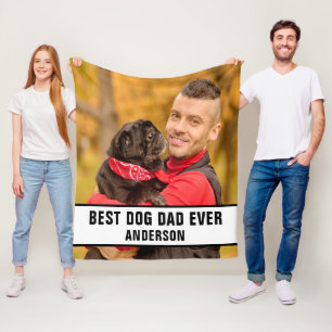 Couverture Polaire Photo personnalisée du meilleur père de chien jama